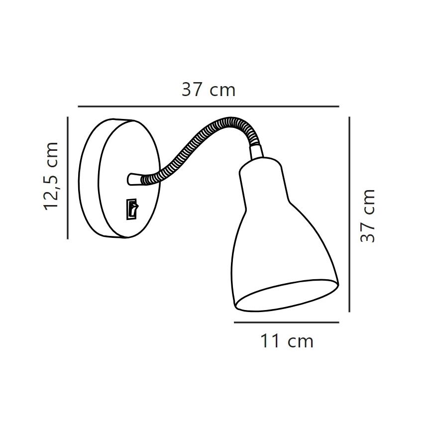 Nordlux - Ευέλικτο σποτ τοίχου CYCLONE 1xE14/15W/230V μαύρο