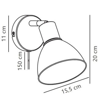 Nordlux - Προβολέας τοίχου POP 1xE27/18W/230V μαύρο/χρυσαφί