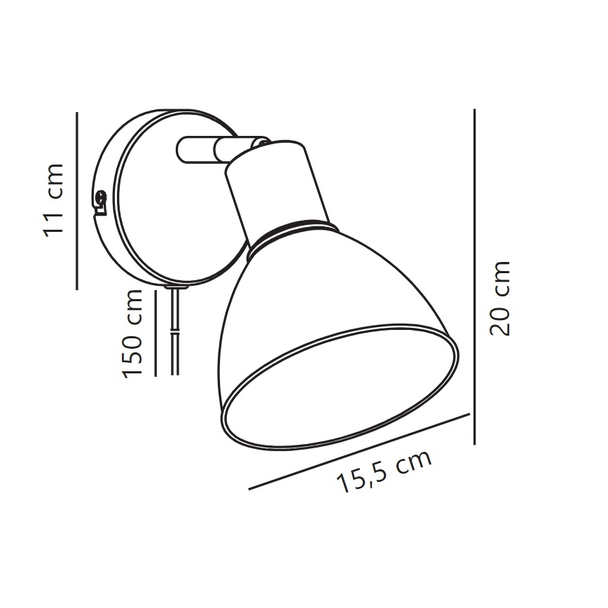 Nordlux - Προβολέας τοίχου POP 1xE27/18W/230V μαύρο/χρυσαφί