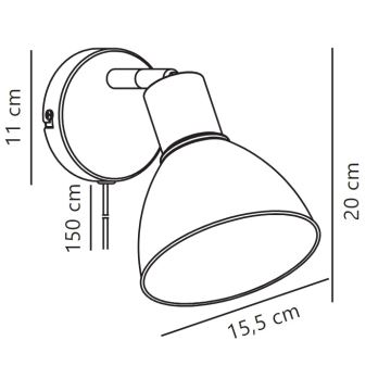 Nordlux - Προβολέας τοίχου POP 1xE27/18W/230V μαύρο/χρώμιο