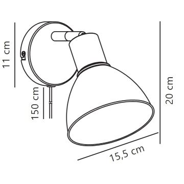 Nordlux - Προβολέας τοίχου POP 1xE27/18W/230V μπεζ