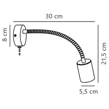 Nordlux - Σποτ τοίχου εύκαμπτο EXPLORE 1xGU10/7W/230V μαύρο