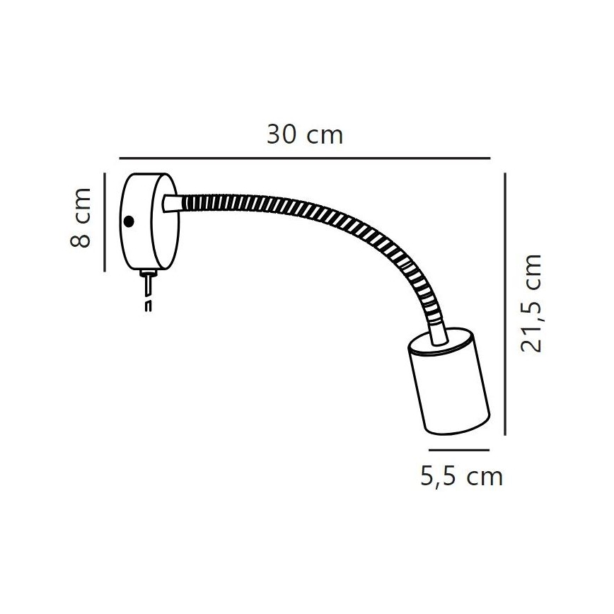 Nordlux - Σποτ τοίχου εύκαμπτο EXPLORE 1xGU10/7W/230V μαύρο