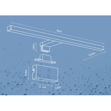 Nordlux - Φωτισμός καθρέφτη μπάνιου LED MARLEE LED/8,9W/230V IP44 4000K 50 cm μαύρο