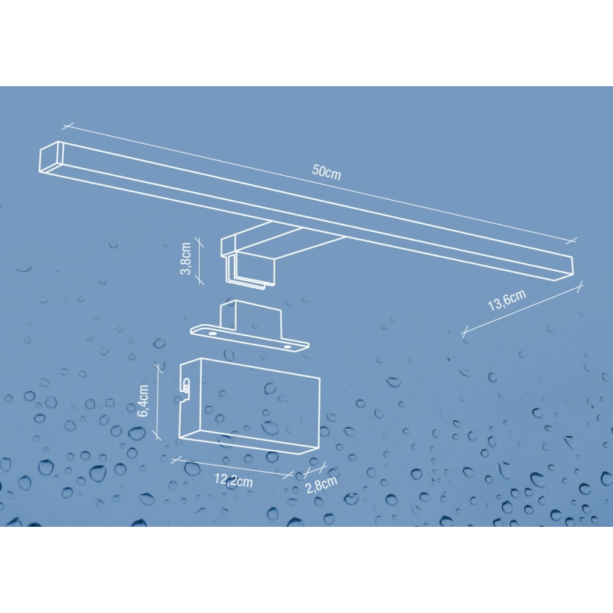 Nordlux - Φωτισμός καθρέφτη μπάνιου LED MARLEE LED/8,9W/230V IP44 4000K 50 cm μαύρο