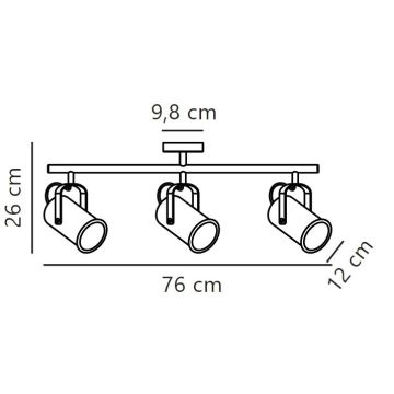 Nordlux - Φωτιστικό σποτ PORTER 3xE27/25W/230V