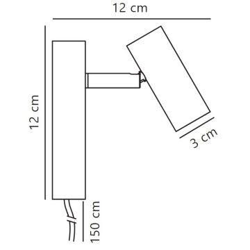 Nordlux - Φωτιστικό σποτ τοίχου dimming LED OMARI LED/3,2W/230V μαύρο