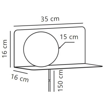 Nordlux - Φωτιστικό τοίχου με ράφι LILIBETH 1xE14/25W/230V μαύρο