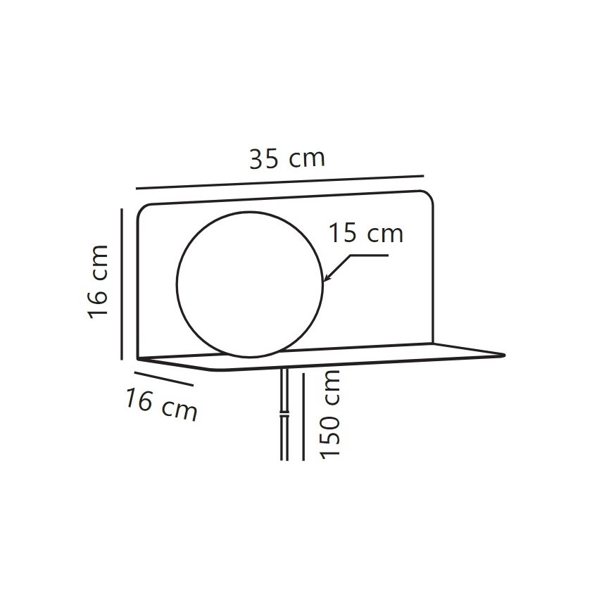 Nordlux - Φωτιστικό τοίχου με ράφι LILIBETH 1xE14/25W/230V μαύρο