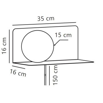 Nordlux - Φωτιστικό τοίχου με ράφι LILIBETH 1xE14/25W/230V μπλε