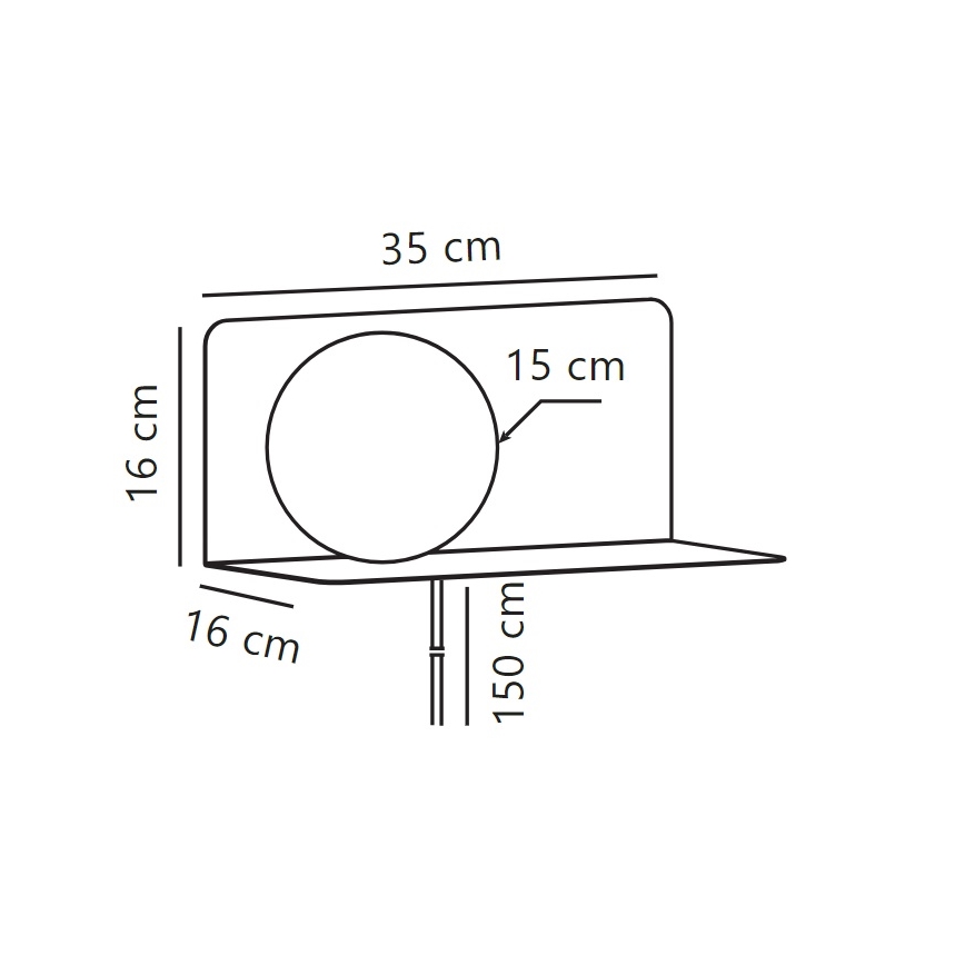 Nordlux - Φωτιστικό τοίχου με ράφι LILIBETH 1xE14/25W/230V μπλε