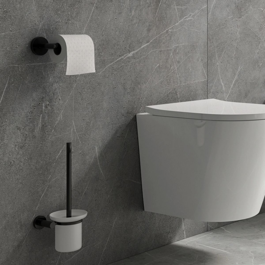 OMNIRES MP60510BL - Χαρτοθήκη MODERN PROJECT ματ μαύρο