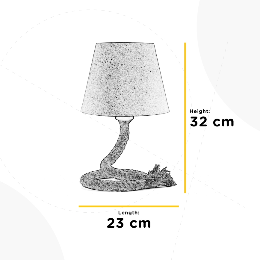 ONLI - Eπιτραπέζια λάμπα CORDA 1xE27/22W/230V 32 cm μπεζ