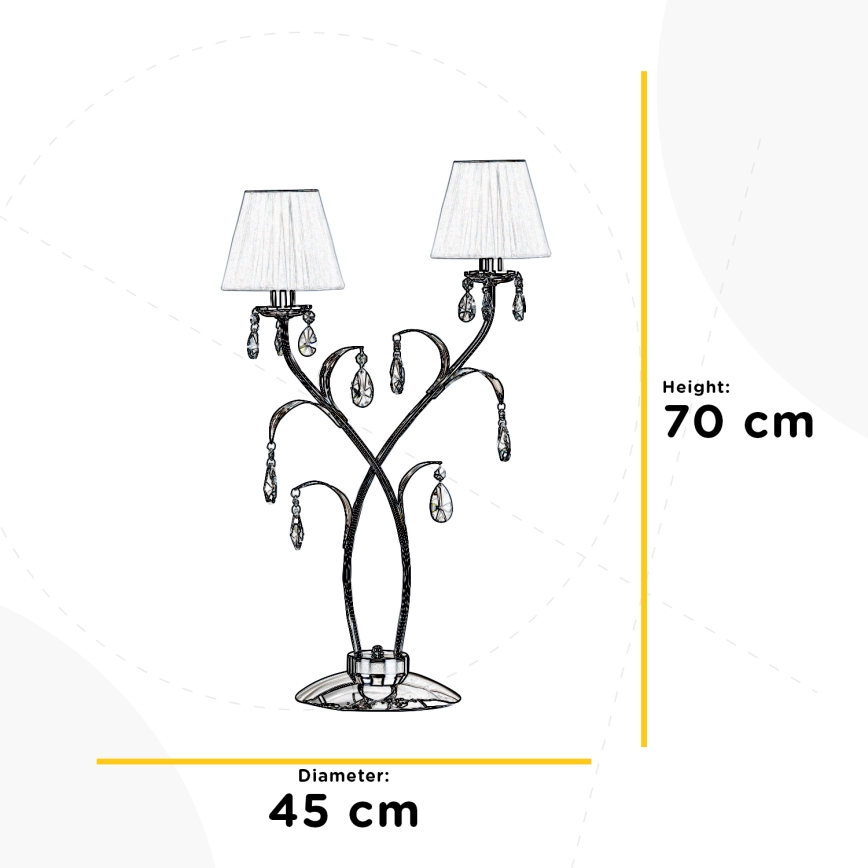 ONLI - Eπιτραπέζια λάμπα JACQUELINE 2xE14/6W/230V 70 cm