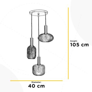 ONLI - Κρεμαστό φωτιστικό οροφής DOROTY 1xE27/22W/230V μπλε/χρυσαφί