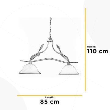 ONLI - Κρεμαστό φωτιστικό οροφής LUCREZIA 2xE27/22W/230V κρεμ