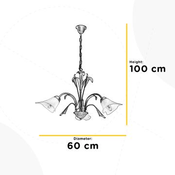 ONLI - Κρεμαστό φωτιστικό οροφής LUCREZIA 3xE14/6W/230V μπρονζέ