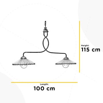 ONLI - Κρεμαστό φωτιστικό οροφής ROSINA 2xE27/22W/230V μπρονζέ