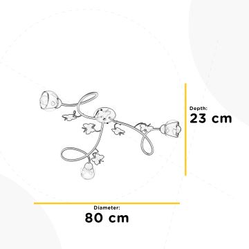 ONLI - Σταθερό παιδικό πολύφωτο BUTTERFLY 3xE14/6W/230V