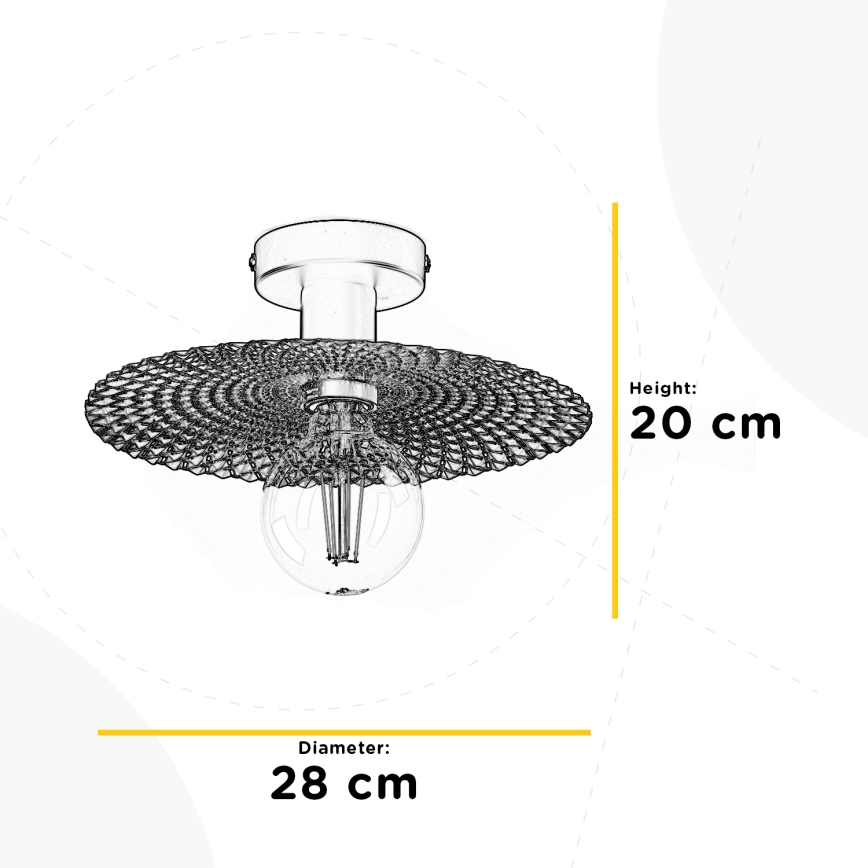 ONLI - Φωτιστικό οροφής GOLDEN 1xE27/22W/230V διάμετρος 28 cm χρυσαφί/μαύρο