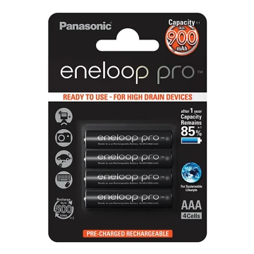 Panasonic Eneloop Pro BK-4HCDE/4BP - 4τμχ επαναφορτιζόμενες μπαταρίες AAA Eneloop Pro NiMH/1