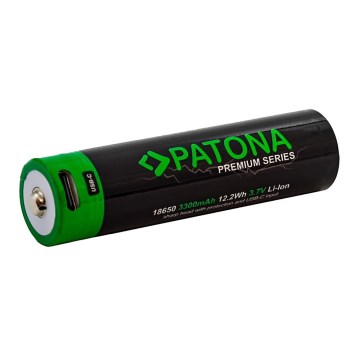 PATONA - Μπαταρία 18650 Li-lon 3350mAh PREMIUM 3,7V with USB-C charging