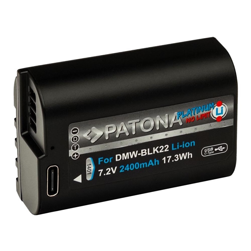 PATONA - Μπαταρία Panasonic DMW-BLK22 2400mAh Li-Ion Platinum USB-C charging