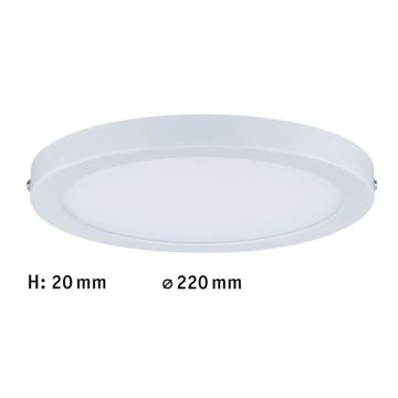 Paulmann 70868 - LED/18,5W Πάνελ dimming ATRIA 230V 2700K διάμετρος 22 cm λευκό