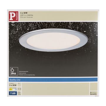 Paulmann 92075 - LED/18W Χωνευτό φως μπάνιου QUALITY LINE 230V IP44