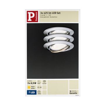 Paulmann 92102 - ΣΕΤ 3xLED-GU10/6,5W Χωνευτό φως 230V