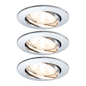 Paulmann 92821 - ΣΕΤ 3x LED/7W IP23 Χωνευτό φωτιστικό οροφής μπάνιου dimmimg COIN 230V