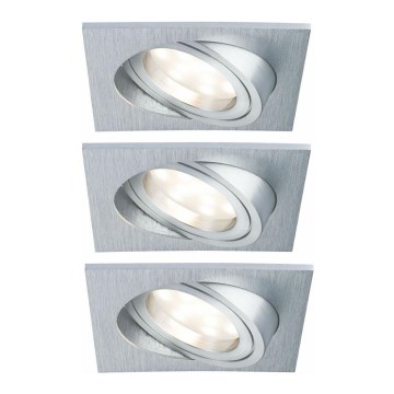 Paulmann 92839 - ΣΕΤ 3x LED/7W IP23 Χωνευτό φωτιστικό οροφής μπάνιου dimmimg COIN 230V