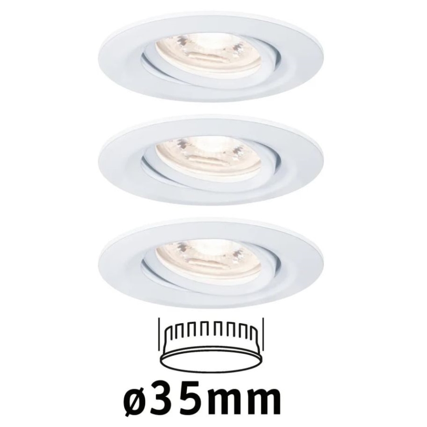 Paulmann 92971 - ΣΕΤ 3x LED/4,2W IP23 Χωνευτό φωτιστικό οροφής μπάνιου dimmimg NOVA 230V