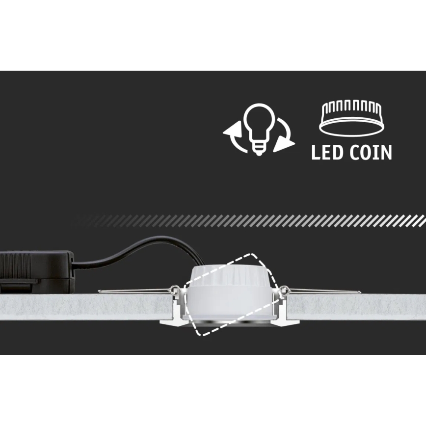 Paulmann 93080 - ΣΕΤ 3xLED/6W IP23 Κρεμαστό φωτιστικό οροφής μπάνιου dimmimg COIN 230V