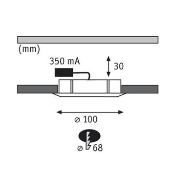 Paulmann 93543 - ΣΕΤ 3xLED/3W Χωνευτό φωτιστικό MICRO LINE 230V