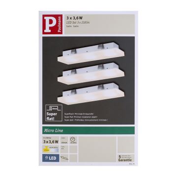 Paulmann 93576 - ΣΕΤ 3x Κρεμαστό φως οροφής LED 3xLED/3,6W/230V