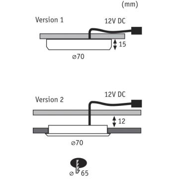 Paulmann 93580 - ΣΕΤ 3xLED/2,5W Χωνευτό φως FURNITURE 230/12V