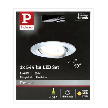Paulmann 93946 - LED/6,8W IP23 Κρεμαστό φωτιστικό οροφής μπάνιου dimmimg COIN 230V