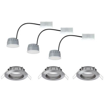 Paulmann 93958 - ΣΕΤ 3x LED/6,8W IP44 Χωνευτό φωτιστικό οροφής μπάνιου dimmimg COIN 230V