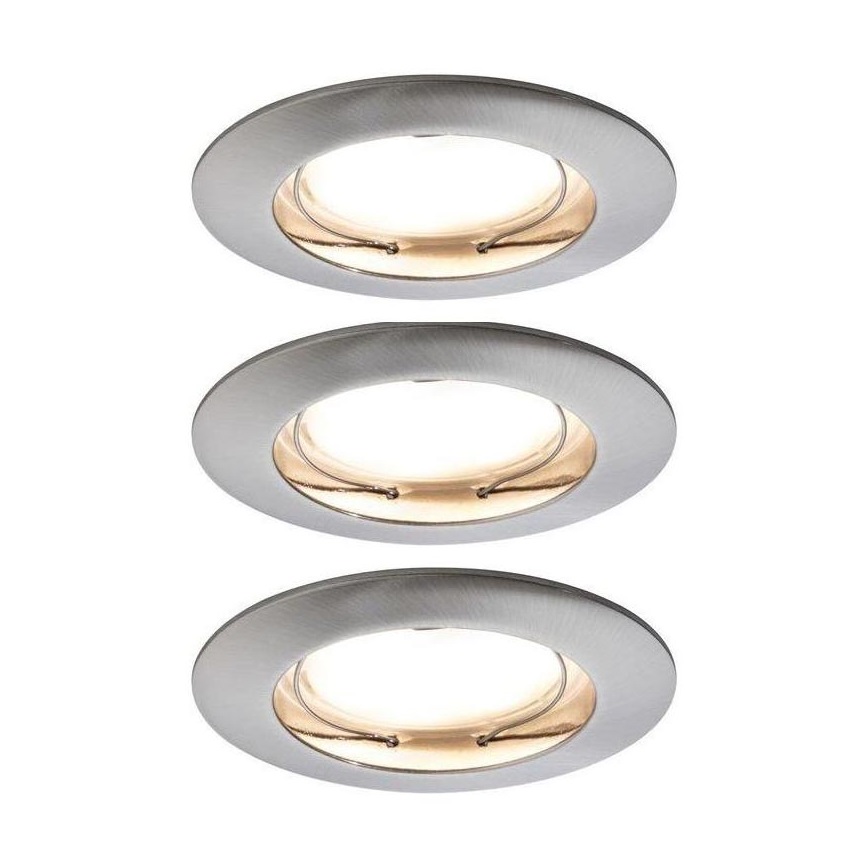 Paulmann 93958 - ΣΕΤ 3x LED/6,8W IP44 Χωνευτό φωτιστικό οροφής μπάνιου dimmimg COIN 230V