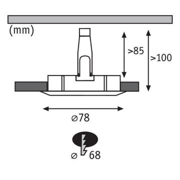 Paulmann 93976 - LED-GU10/7W IP65 Dimmable φωτιστικό μπάνιου NOVA 230V