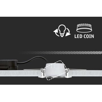 Paulmann 93976 - ΣΕΤ 3xLED/6,8W IP44 Χωνευτό φωτιστικό μπάνιου COIN 230V