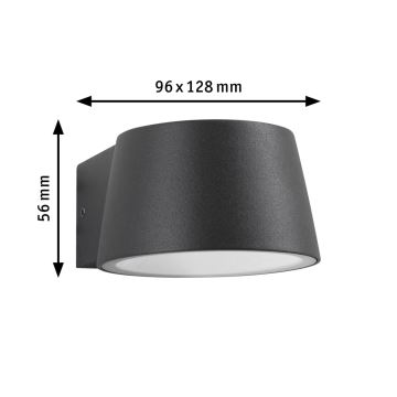 Paulmann 94713 - LED/6W IP44 Επιτοίχιο φωτιστικό εξωτερικού χώρου CAPERA 230V