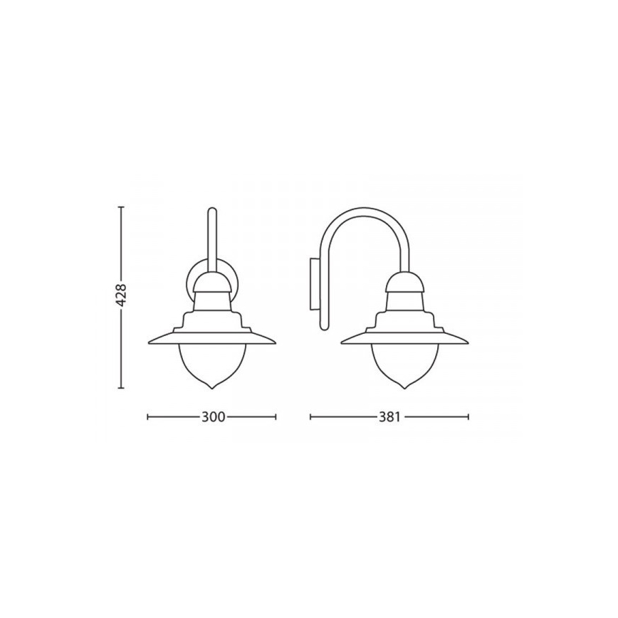 Philips 01652/06/PN - Φως τοίχου εξωτερικού χώρου MYGARDEN RAINDROP 1xE27/53W/230V IP44