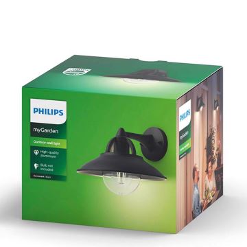 Philips 17381/30/PN - Φως τοίχου εξωτερικού χώρου COMORANT 1xE27/42W/230V IP44