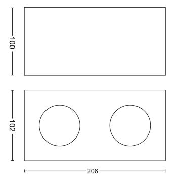 Philips 50492/31/P0 - Φωτιστικό σποτ Dimming LED MYLIVING BOX 2xLED/4,5W/230V