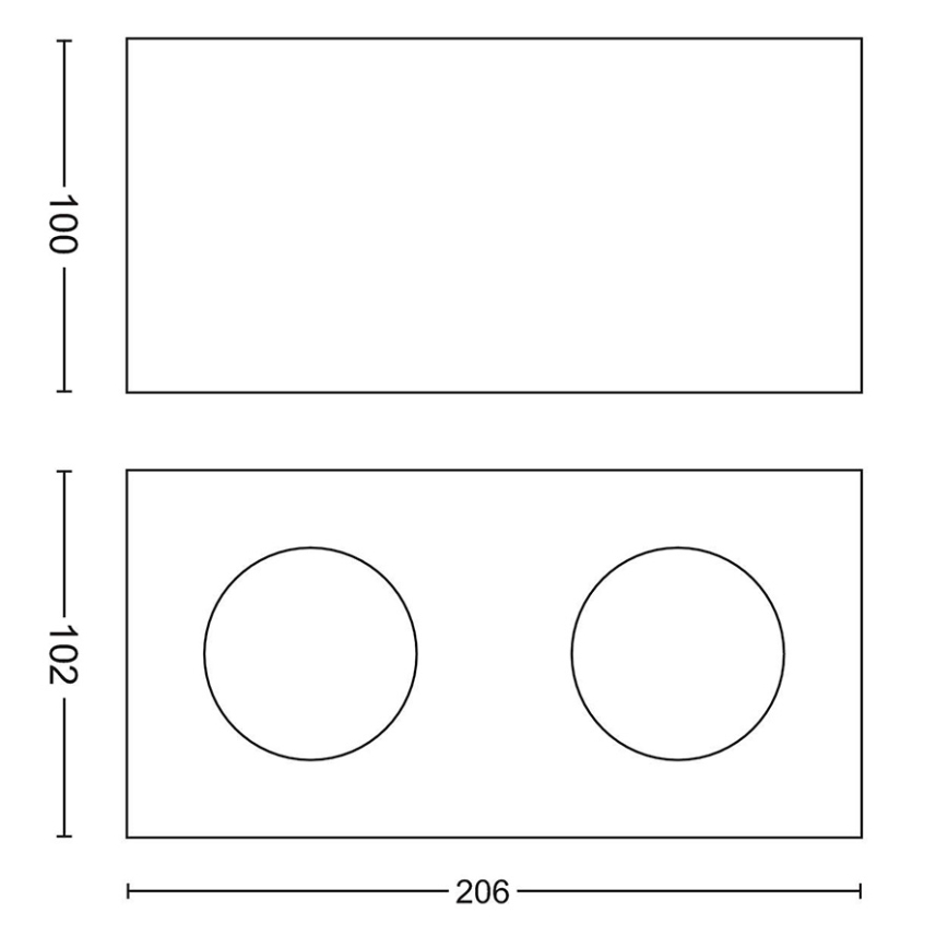 Philips 50492/31/P0 - Φωτιστικό σποτ Dimming LED MYLIVING BOX 2xLED/4,5W/230V