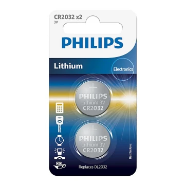 Philips CR2032P2/01B - 2 τμχ Στοιχείο λιθίου κουμπί CR2032 MINICELLS 3V 240mAh