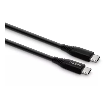 Philips DLC5206C/00 - USB καλώδιο USB-C 3.0 με υποδοχή 2m μαύρο/γκρι