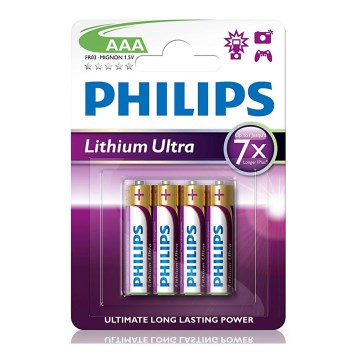 Philips FR03LB4A/10 - 4 τμχ Στοιχείο λιθίου AAA LITHIUM ULTRA 1,5V 800mAh